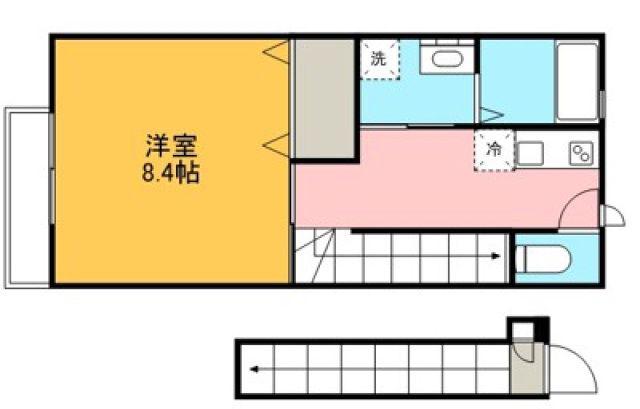 KALMIA II(1K/1階)の間取り写真