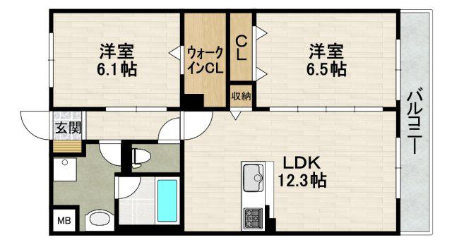 ヴィラ・アーバネット(2LDK/1階)の間取り写真