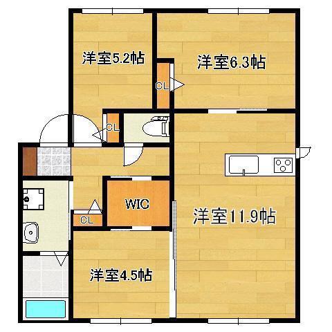 サン・ベレオ E棟(3LDK/2階)の間取り写真