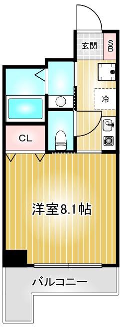 ISM金山(1K/9階)の間取り写真