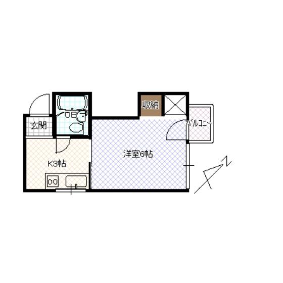 フリューゲルMAY(1K/3階)の間取り写真