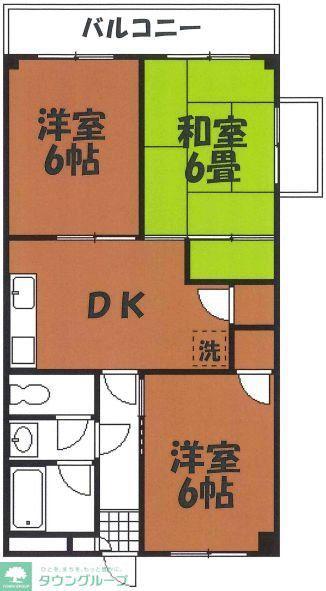 第二秋葉マンション(3DK/1階)の間取り写真