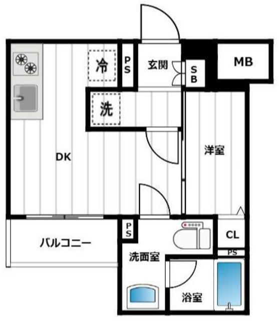 AZEST金町(1DK/4階)の間取り写真