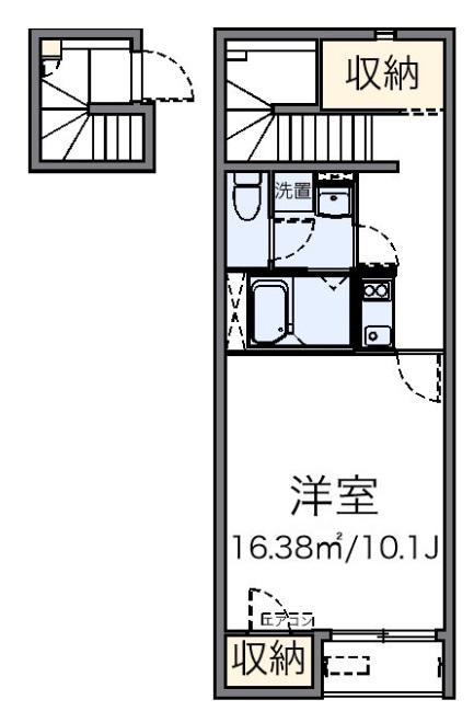 ひまわり(1K/2階)の間取り写真