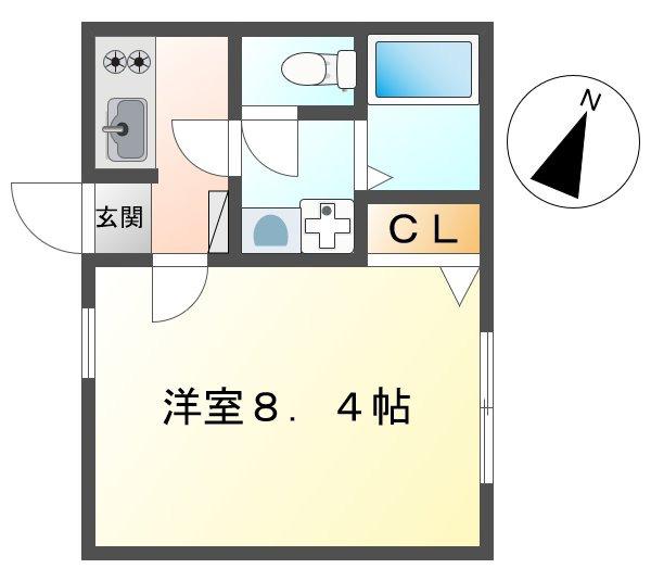 エクセレント緑町(1K/1階)の間取り写真