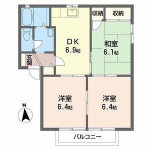 フォーレス井上(3DK/2階)の間取り写真
