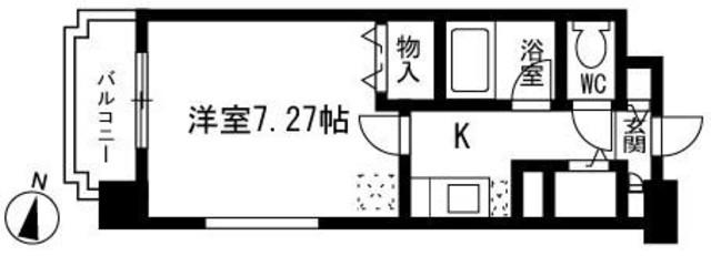 パインストン今泉(1K/9階)の間取り写真