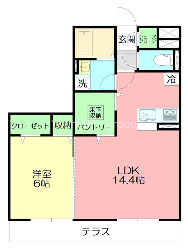 BLESS辻堂(1LDK/1階)の間取り写真