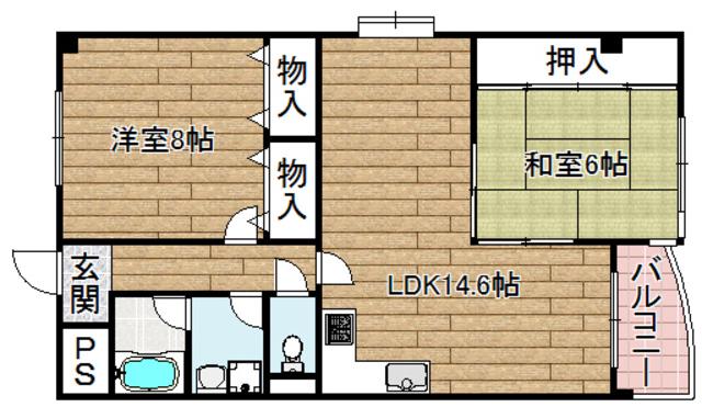 アビリティーコート(2LDK/1階)の間取り写真
