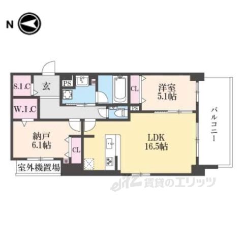 クオリア京都東山(2LDK/2階)の間取り写真