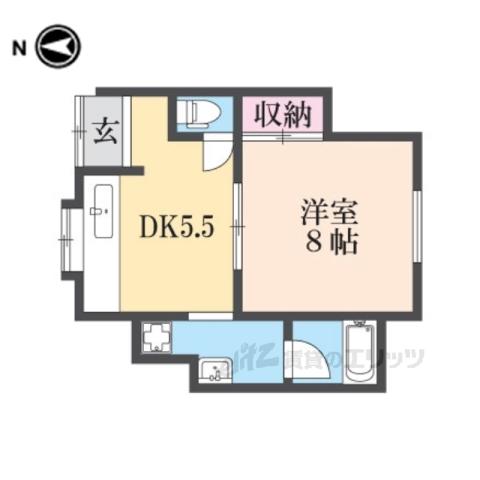 中島コーポB棟(1DK/2階)の間取り写真