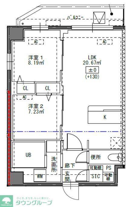 ALIVIS東瑞江(2LDK/6階)の間取り写真