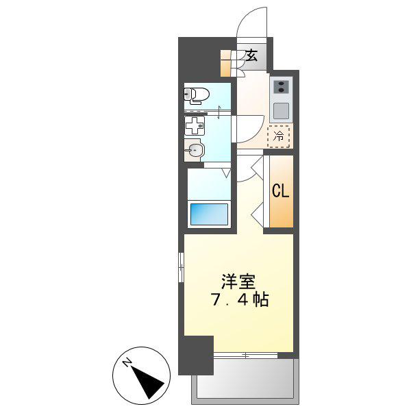 S-RESIDENCE名駅南(1K/6階)の間取り写真