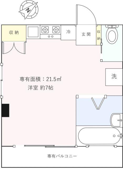 パセオ東高円寺 キャン再募 浴乾 追炊 BT別 角(ワンルーム/2階)の間取り写真