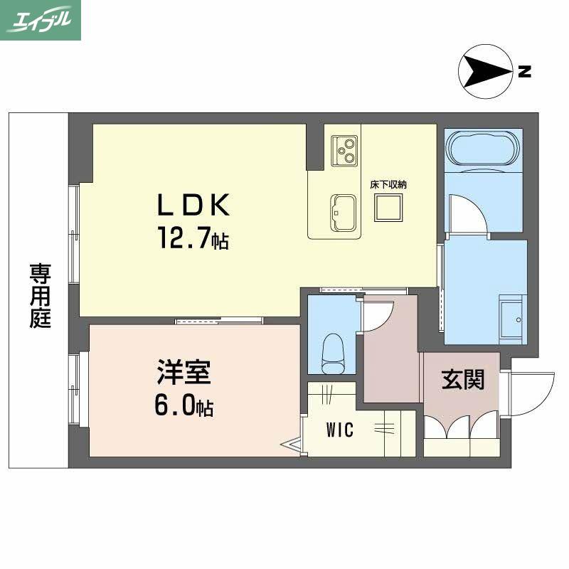 JR山陽本線 岡山駅 徒歩10分 2階建 新築(1LDK/1階)の間取り写真