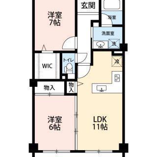 シャルム倉敷(2LDK/1階)の間取り写真