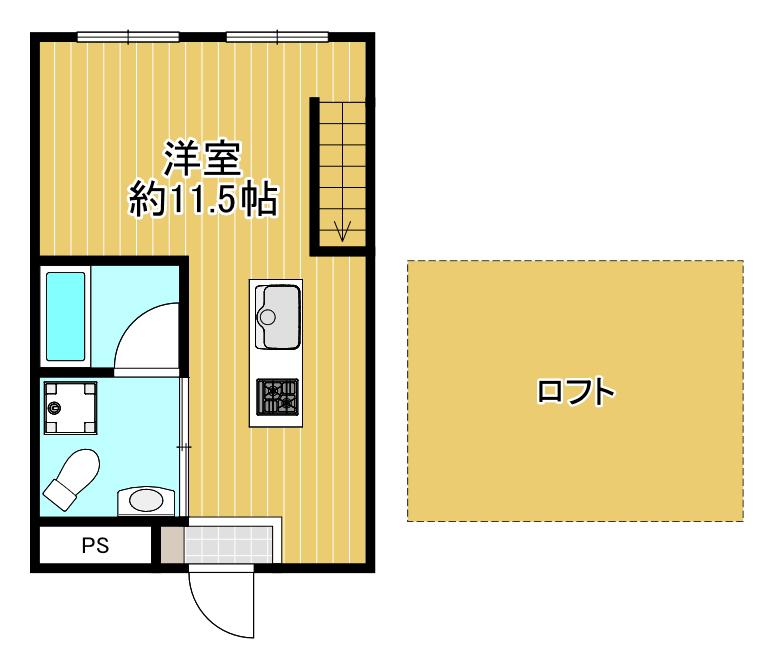 インターエッグ(ワンルーム/1階)の間取り写真