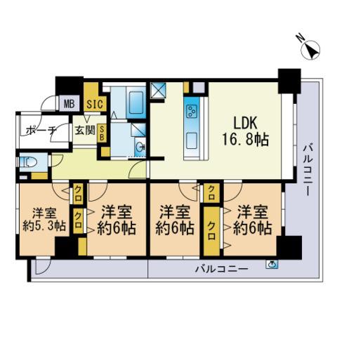 SOPHIA GARDEN博多(4LDK/7階)の間取り写真