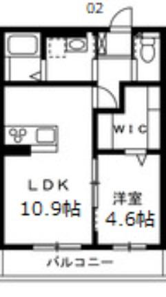 プランドールII(1LDK/1階)の間取り写真