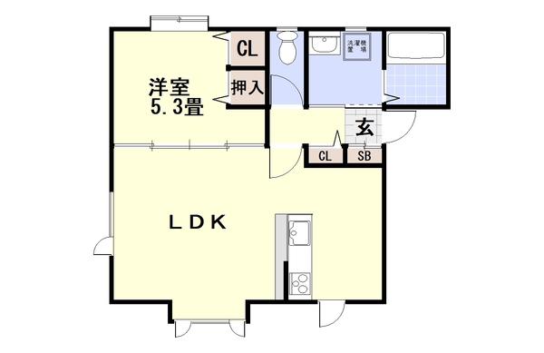 メゾンドZEAL1(1LDK/2階)の間取り写真