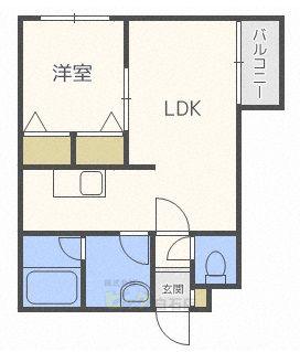 シンフォニア豊平(1LDK/2階)の間取り写真