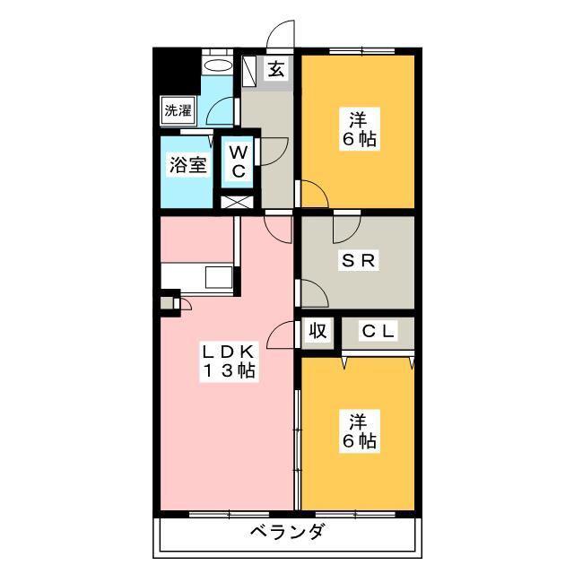 フォレスト ヴィラ(2SLDK/2階)の間取り写真