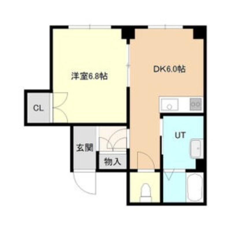 第2くきつマンション(1DK/3階)の間取り写真