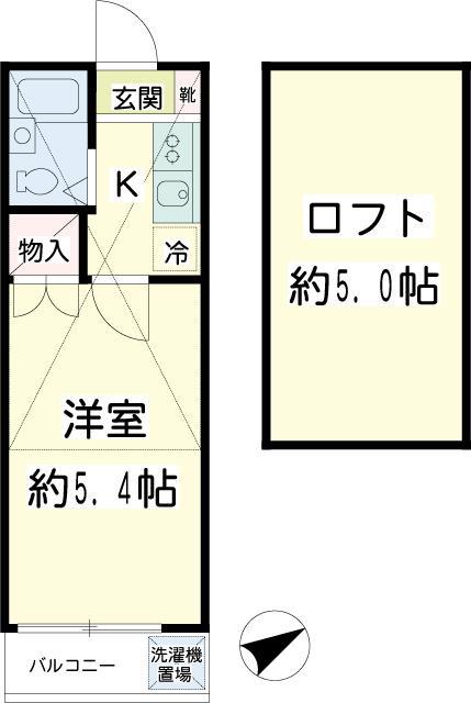 クレセント池上(1K/2階)の間取り写真