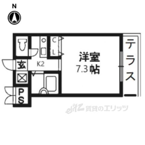 エステーラ(1K/1階)の間取り写真