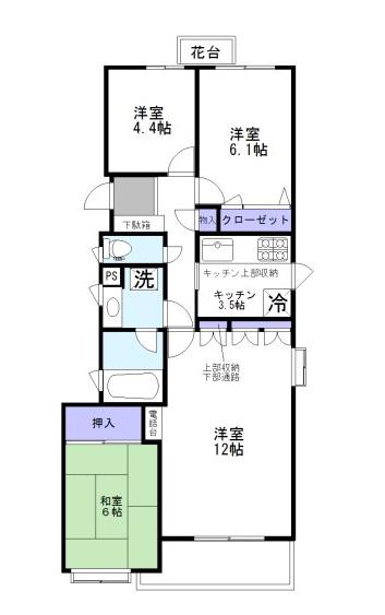 パークハイム自由が丘(3LDK/3階)の間取り写真