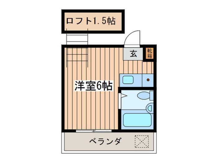 ラビアン西調布(ワンルーム/2階)の間取り写真