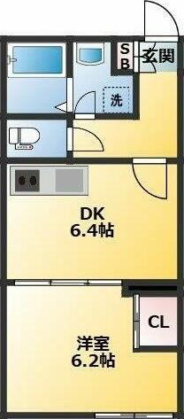 早稲田鶴巻町IMAハウス(1DK/2階)の間取り写真