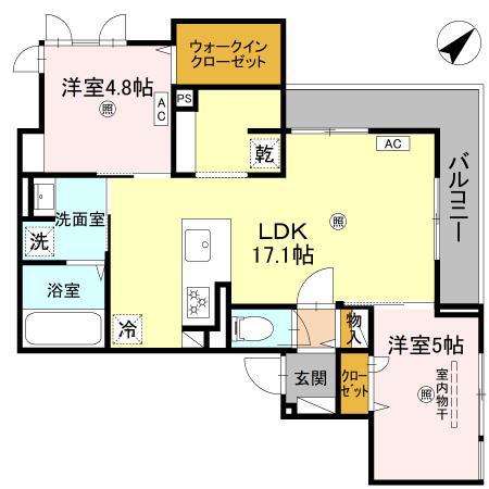 DーROOM上新庄南口(2LDK/2階)の間取り写真