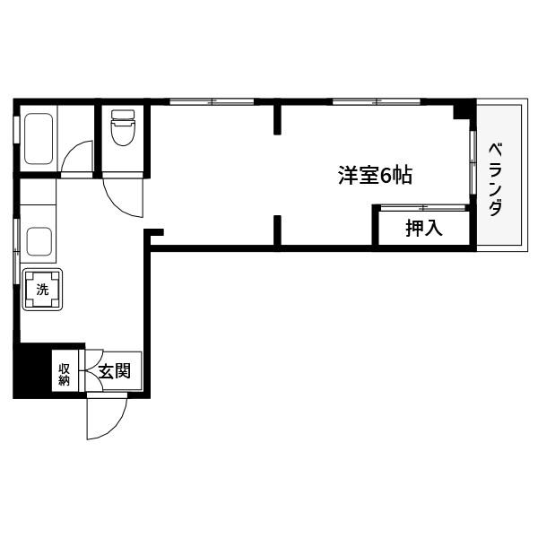 杉本ビル(1DK/3階)の間取り写真