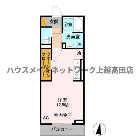 レフィナードC(ワンルーム/3階)の間取り写真