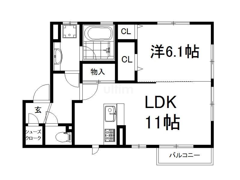 コーポ大敬III A棟(1LDK/2階)の間取り写真