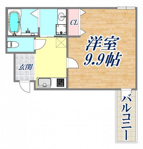 フジパレス宝塚中野町(1K/2階)の間取り写真
