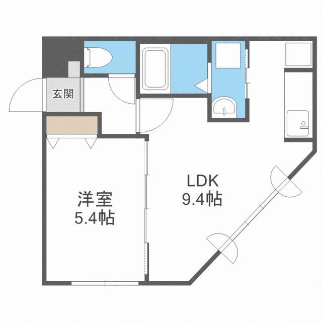 RJ ノース23 アールジェイノース23(1LDK/2階)の間取り写真