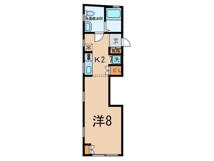 QG三軒茶屋(1K/3階)の間取り写真