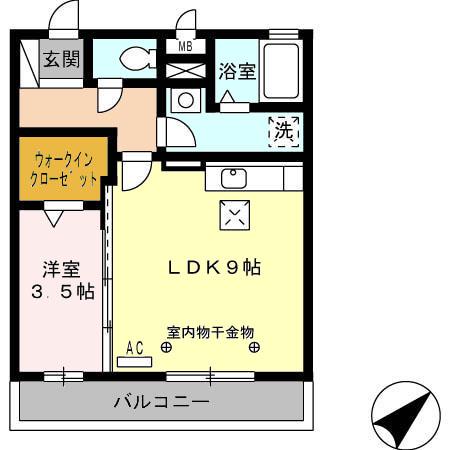 アバンサール(1LDK/3階)の間取り写真