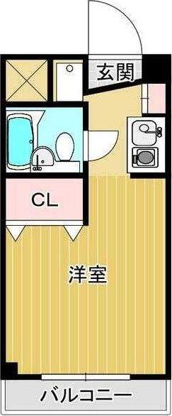 シャルマン高砂Ⅱ(ワンルーム/3階)の間取り写真