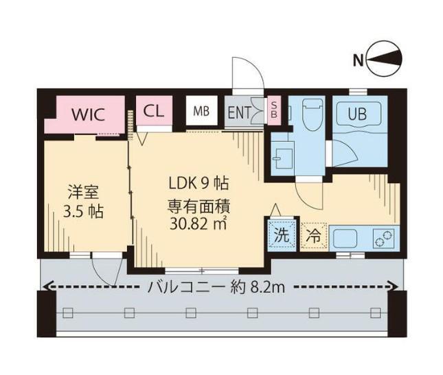 MIA CASA I(1LDK/6階)の間取り写真