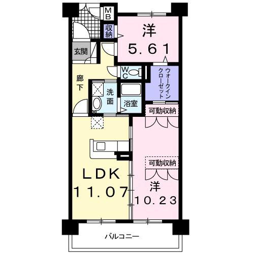 レジレンス・ルーイヒ(2LDK/3階)の間取り写真