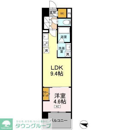 ロイヤルパークス仙台青葉通(1LDK/14階)の間取り写真