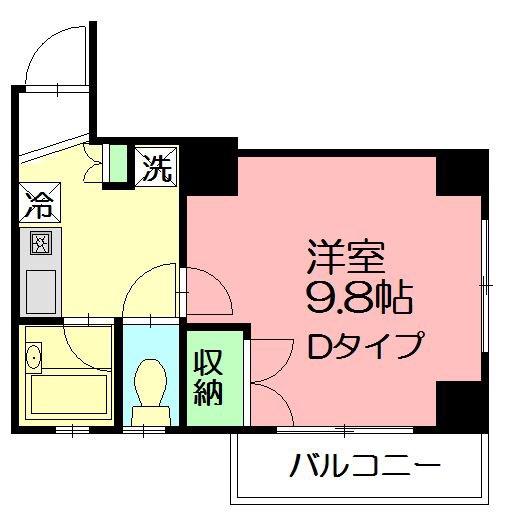 オンディーヌ湘南(1K/5階)の間取り写真
