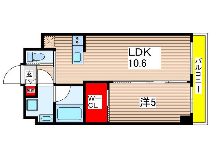 プレジオ宮崎台(1LDK/2階)の間取り写真