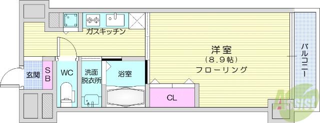 フィットエル仙台一番町(1K/10階)の間取り写真