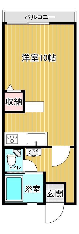 ユーコービル(1K/4階)の間取り写真
