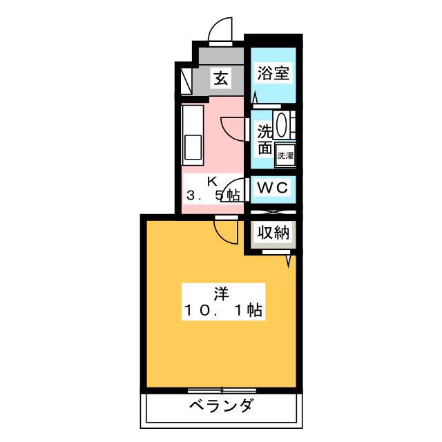 アイリス笹川(1K/1階)の間取り写真