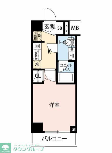 スクエアシティ横浜鶴見(1K/3階)の間取り写真